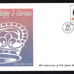 1992 Guernsey 23p 40th Anniversary of Accession of Queen Elizabeth II Commemorative Stamp First Day Cover (FDC)