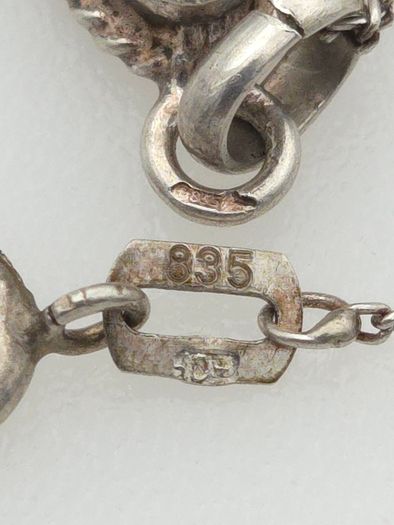 Vinage 835 Silver Delft Ceramic Necklace