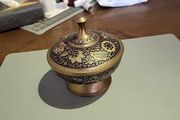 Brass bowl with lid from AED.