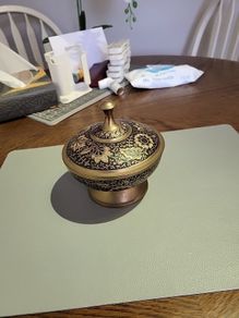 Brass bowl with lid from AED.