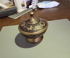 Brass bowl with lid from AED.