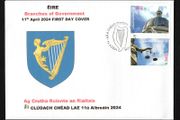 2024 Ireland Centenary of Creation of Government Ministries Commemorative Stamps PaddyAchill First Day Cover (FDC) with picture of Harp