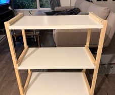 IKEA EKENABBEN 3 Tier Shelving Unit Wood & White