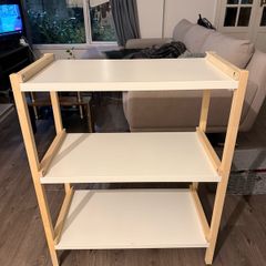 IKEA EKENABBEN 3 Tier Shelving Unit Wood & White