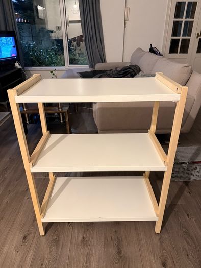 IKEA EKENABBEN 3 Tier Shelving Unit Wood & White