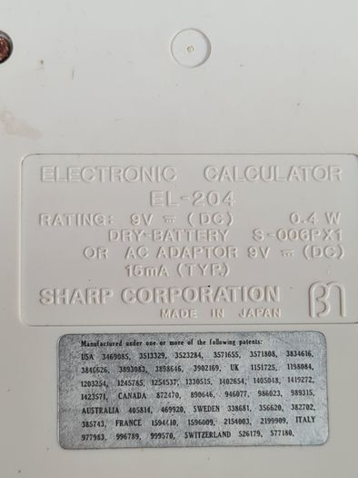 Vintage Sharp Elsi Mate El-204 Electronic Calculator 1970's