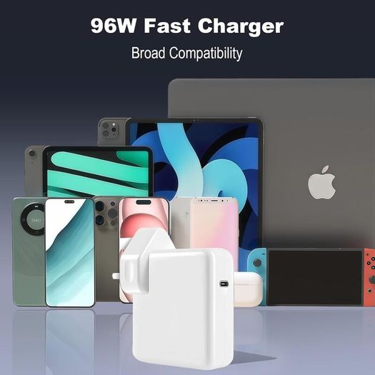 96W USB C Charger, for MacBook Pro 16, 15, 14, 13 inch 2024, 2023, 2022, 2021, M3 M2 M1, for MacBook Air, for iPad, Compatible with all USB-C laptop, Equipped with 6.6ft 5A cable power adapter.
