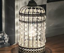 Laura Ashley bird cage table lamp pair