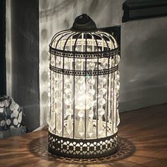 Laura Ashley bird cage table lamp pair