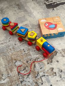 Educational wooden toys and puzzle