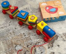Educational wooden toys and puzzle