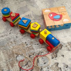 Educational wooden toys and puzzle