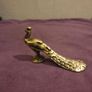 Vintage solid brass Peacock figure Image 2