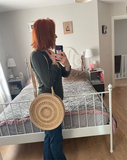 Boho Round Handmade Straw Shoulder Bag
