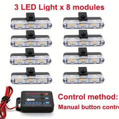 24-LED Motor Vehicle Car Grille  Light Bar  Type Grill Emergency