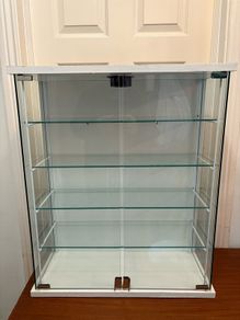 Vintage Shop Display cabinet with glass shelves c1970