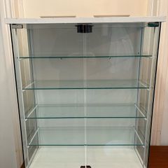 Vintage Shop Display cabinet with glass shelves c1970