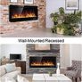 FREE P&P | Electric Fireplace Touch Screen Glass Panel Colorful Flame Insert Wall Mounted Heater Remote Control with Crystal&Log Set,900/1800W Image 6
