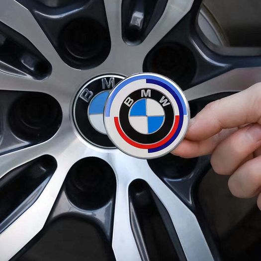 BMW 68mm Centre Caps. 50th Anniversary (A) FREE POST
