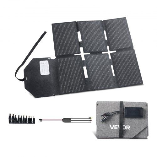 60W Foldable Solar Panel Charger, 16BB N-Type Monocrystalline Solar Panel 24% Efficiency, Lightweight Portable with MC4 Output, Type-C, USB-A & DC Ports for Power Stations Camping Hiking