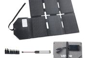 60W Foldable Solar Panel Charger, 16BB N-Type Monocrystalline Solar Panel 24% Efficiency, Lightweight Portable with MC4 Output, Type-C, USB-A &amp; DC Ports for Power Stations Camping Hiking