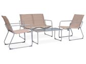 4 Piece Garden Lounge Set Fabric & Steel Taupe