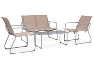 main image for ad 4 Piece Garden Lounge Set Fabric &amp; Steel Taupe