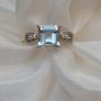 Stunning Aquamarine and White Spinel Gold Ring Image 3