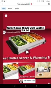 Quest Buffet Servers+ Plate Warmer BNR 16520 All New Stock Boxed Fully Guaranteed Collection or Delivery Galway City Centre Area With Air Code's and Mobile s Thank You