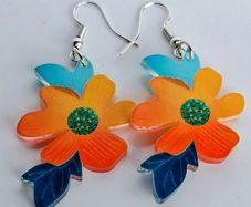 Vibrant California poppy Acrylic Earrings