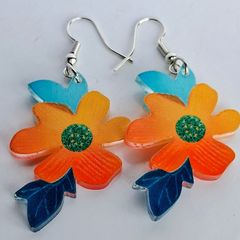Vibrant California poppy Acrylic Earrings