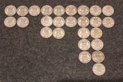 26 British Sixpence Coins 1938 to 1951  Silver &amp; Vintage Coin Collection