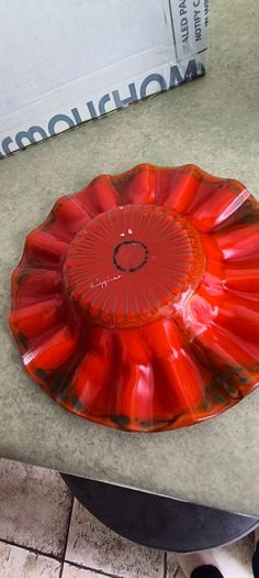 Handmade Poppy-Shaped Plate - Floral Design Glass Dish as Trinklet dish signed