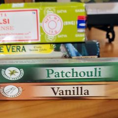 Selection of incense sticks & holder