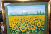 Large and Sunflower Oil Painting by C. R. Benoit