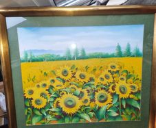 Large and Sunflower Oil Painting by C. R. Benoit