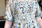 Cream &amp; Blue Floral Cottagecore Maxi Dress Size - S/8