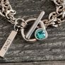 Antique Silver Plated Crystal Toggle Bracelet Image 4