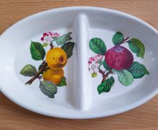 Vintage Portmeirion Pomona divided vegetable/serving bowl L 29 cm