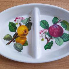 Vintage Portmeirion Pomona divided vegetable/serving bowl L 29 cm