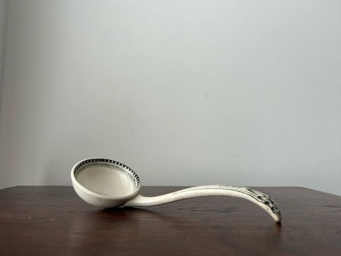 Antique Ironstone Pottery Serving Ladle