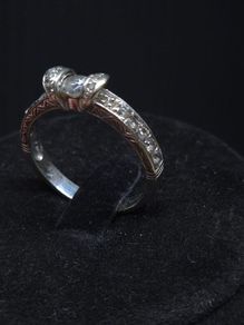 Vintage 9ct White Gold Stone Set Ring  London Hallmark