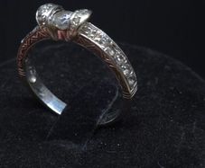 Vintage 9ct White Gold Stone Set Ring  London Hallmark