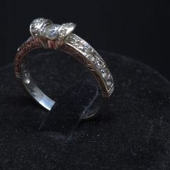 Vintage 9ct White Gold Stone Set Ring  London Hallmark