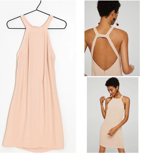Mango nude dress chic classic fabulous