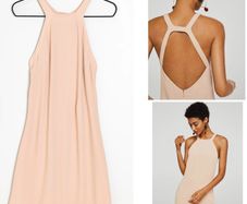 Mango nude dress chic classic fabulous