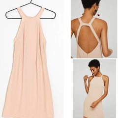 Mango nude dress chic classic fabulous