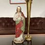 Antique Sacred Heart Statue 17 Inches 43 cm Image 5