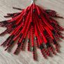 Red and Black Tribal Seed Bead Handmade Keyring Image 2