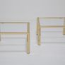 Vintage Pair of Brass and Glass Side Tables, Italy, 1970s Image 2